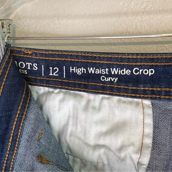 Talbots Flawless Womens High Rise Wide Leg Crop Jeans Sz 12 Curvy Med Wash Denim - Picture 5 of 9